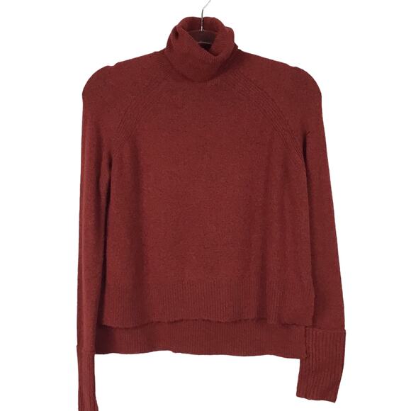 J. Crew Brick Red Burgundy Alpaca Wool Turtleneck High Low Pullover Sweater XXS - Picture 3 of 11